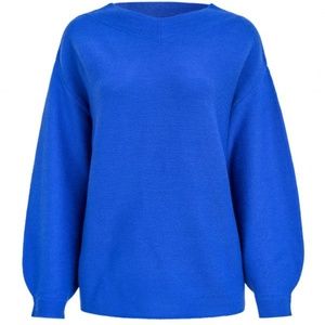 LiZEY Women’s V-neck Pullover Blue Sweater